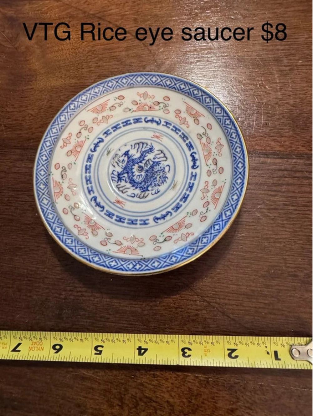 Vintage Dragon Rice Eye grain saucer